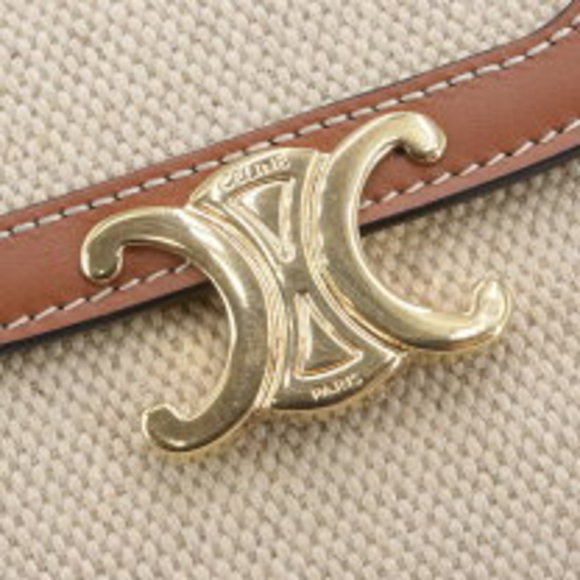 Celine Small Wallet Triomphe Natural Tan Calfskin Trifold - Picture 4 of 6